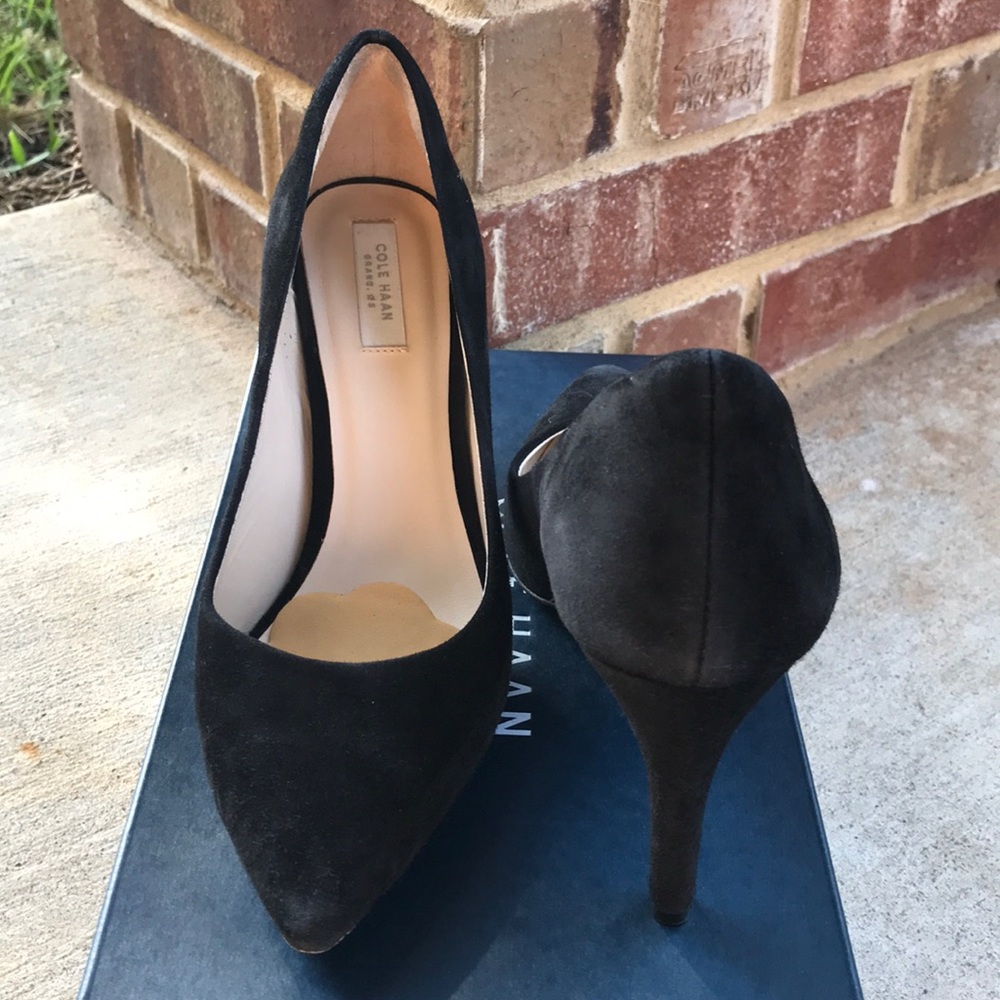 Cole Haan Eliza Grand 85mm black suede pump
